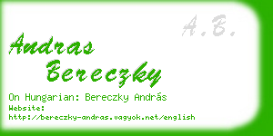 andras bereczky business card