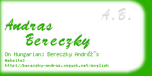 andras bereczky business card